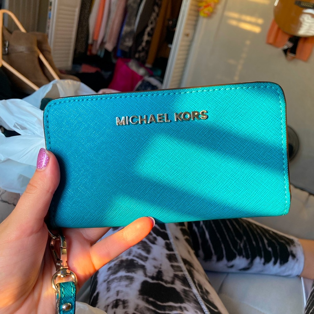 Michael Kors Teal Wristlet
